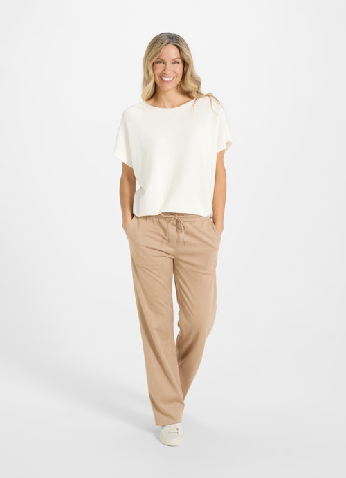 Oversized Fit Sweatshirts Doubleface - short-sleeved sweater eggshell