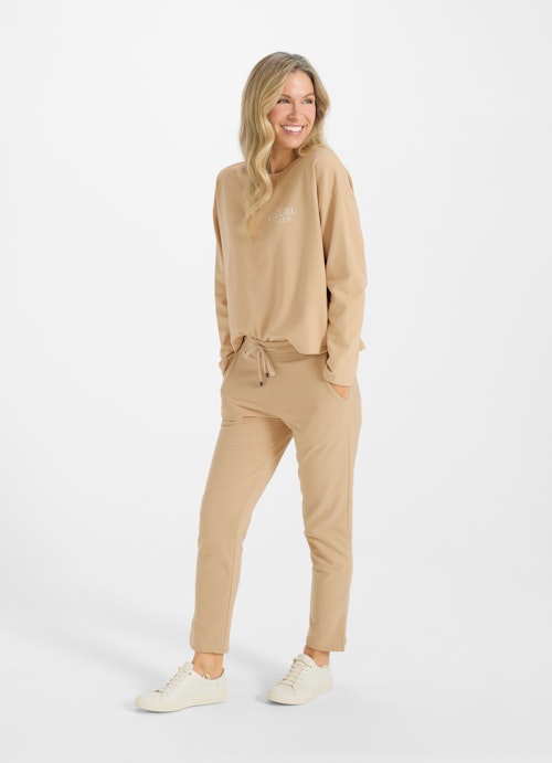 Coupe Slim Fit Pantalons High Waist - Sweatpants camel