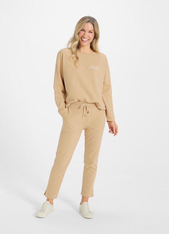 Coupe Slim Fit Pantalons High Waist - Sweatpants camel