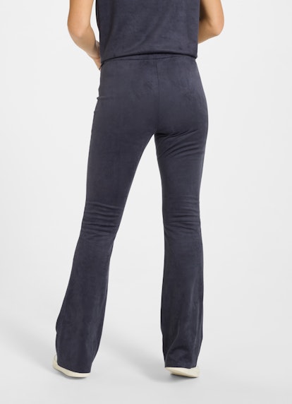 Wide Leg Fit Hosen Tech Velours - Bootcut Hose navy