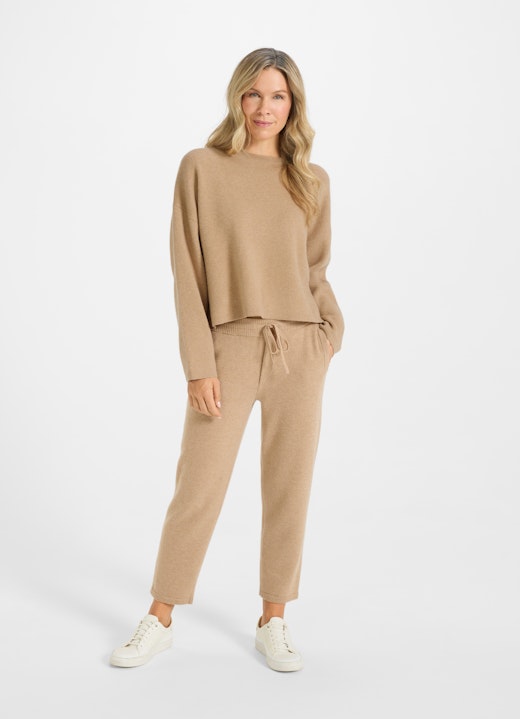 Coupe Regular Fit Pantalons Cashmere Blend - Hose camel