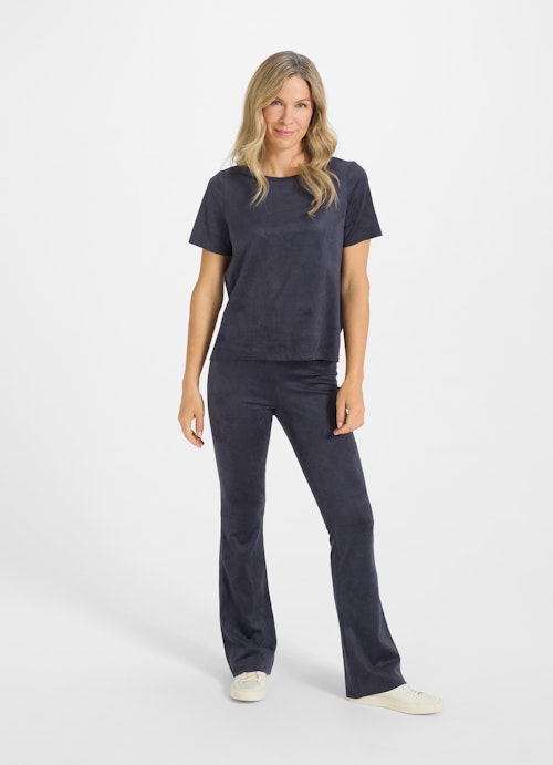 Coupe Wide Leg Pantalons Tech Velours - Bootcut Hose navy