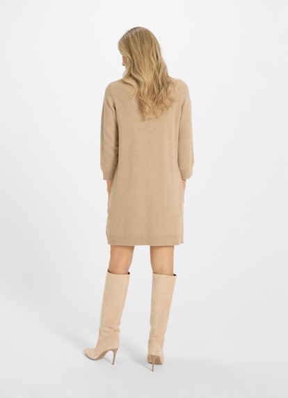 Regular Fit Strick Cashmere Blend - Kleid camel