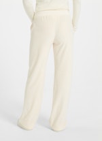 Wide Leg Fit Hosen Samt - Hose eggshell