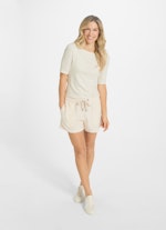 Medium Length Shorts Samt - Shorts eggshell