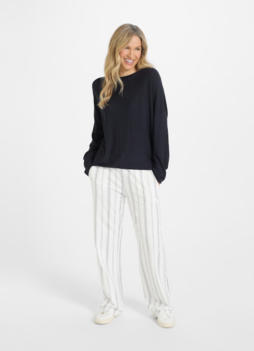 Coupe Casual Fit Sweat-shirts Viscose Stretch - Sweater navy