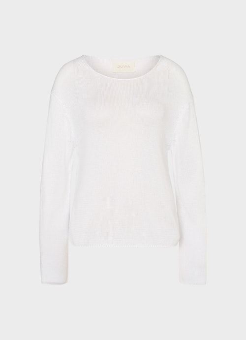 Regular Fit Sweaters Viskose Blend - Sweater white