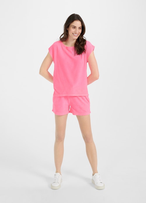 Medium Length Shorts Terry Cloth - Shorts hot neon pink
