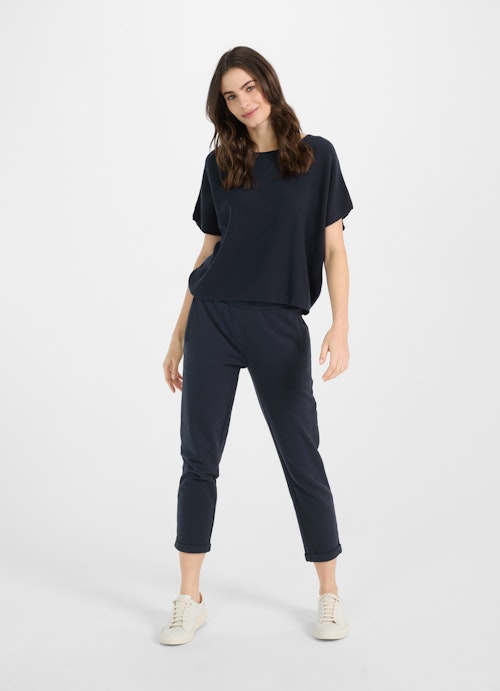 Casual Fit Sweatshirts Doubleface - Kurzarm Sweater navy