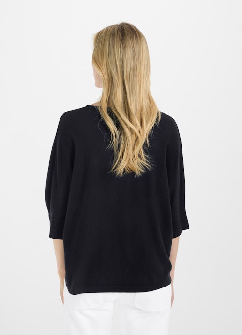 Oversized Fit Knitwear Cashmere Blend - Pullover navy