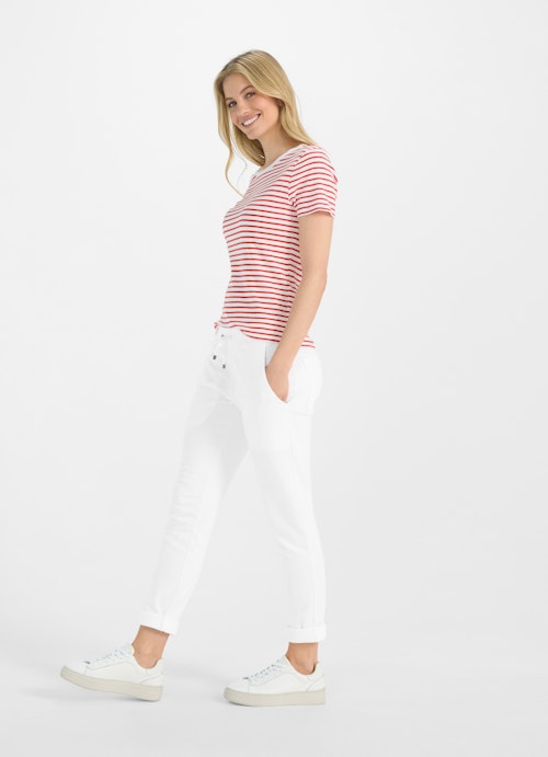 Slim Fit T-shirts Jersey Modal - T-Shirt signal red-white