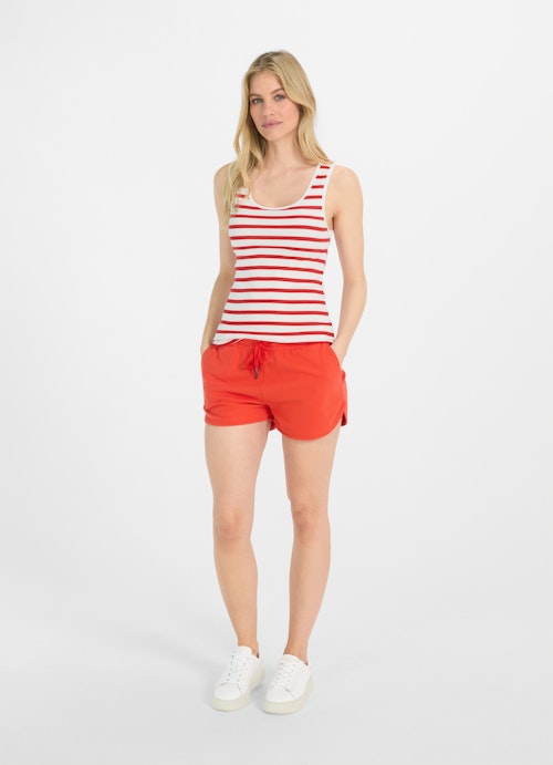 Coupe Slim Fit Hauts Top signal red-white