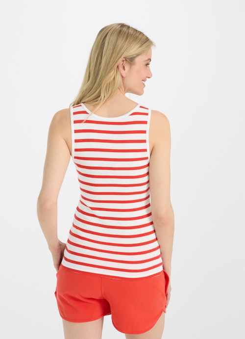 Coupe Slim Fit Hauts Top signal red-white
