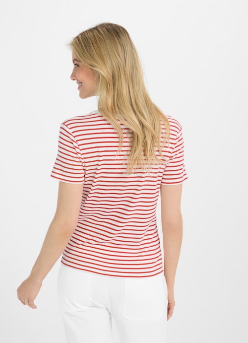 Slim Fit T-shirts Jersey Modal - T-Shirt signal red-white