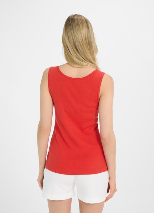 Slim Fit Tops Top signal red