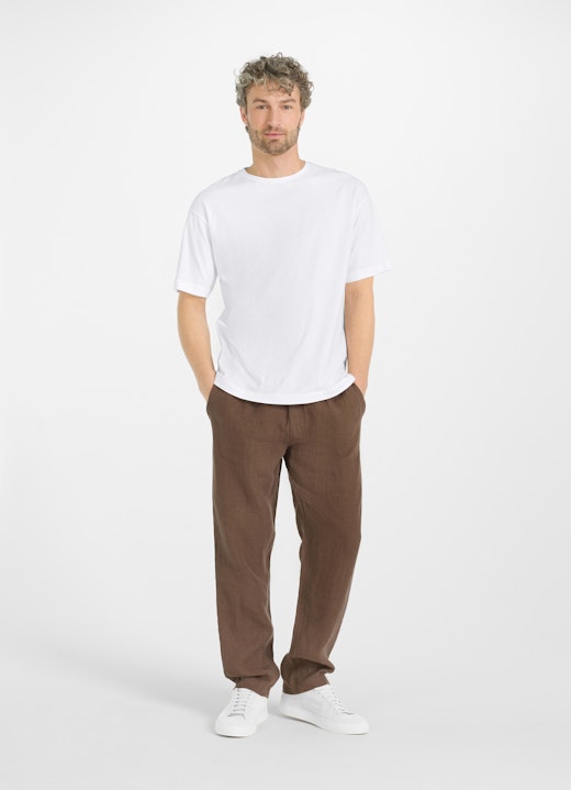 Regular Fit Hosen Leinen - Hose cacao