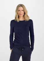 Slim Fit Longsleeves Jersey Modal - Longsleeve navy