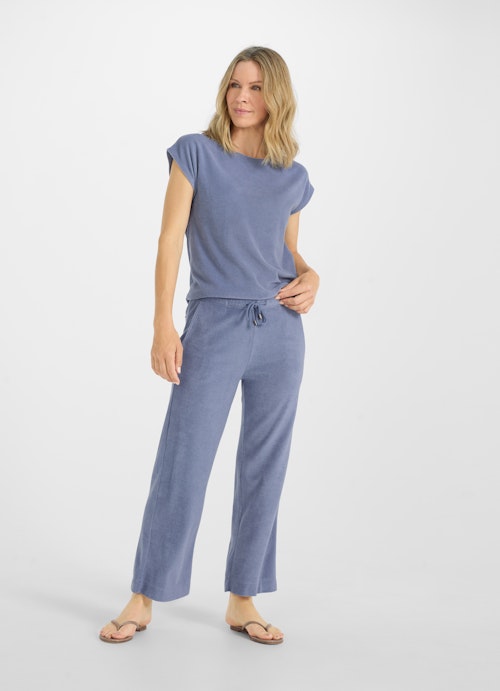 Wide Leg Hosen Culottee Frottee - Hose denim