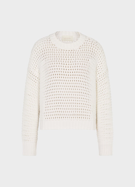 Casual Fit Strick Strick - Pullover white