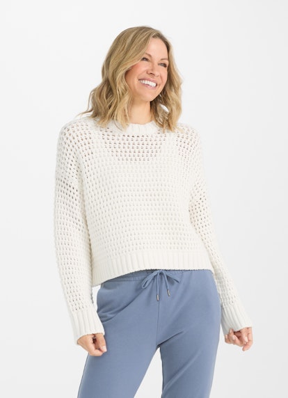 Casual Fit Strick Strick - Pullover white