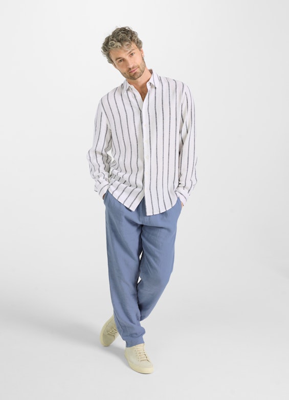 Regular Fit Hemden Leinen - Hemd denim