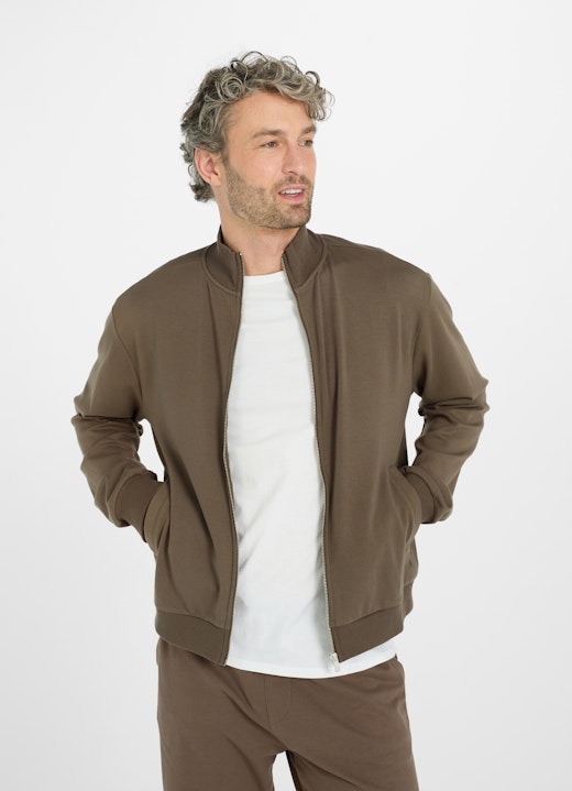 Regular Fit Jacken Sweatjacke khaki