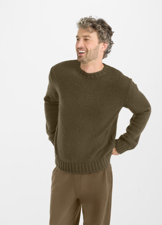 Regular Fit Strick Strick Pullover khaki