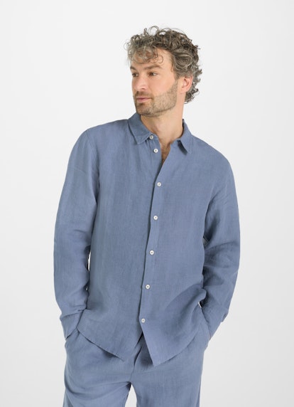 Regular Fit Hemden Leinen - Hemd denim