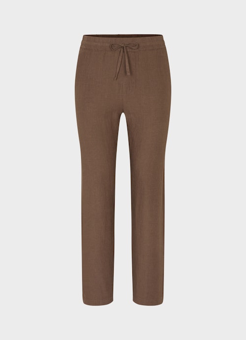 Regular Fit Hosen Leinen - Hose cacao