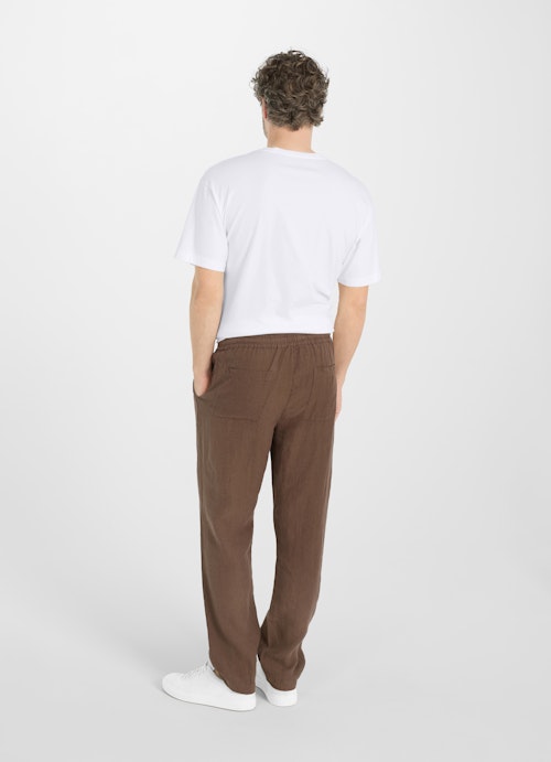 Regular Fit Pants Linen - Trousers cacao