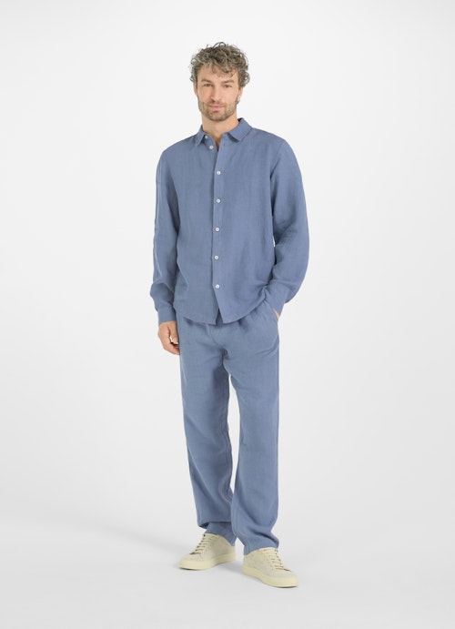Regular Fit Hemden Leinen - Hemd denim