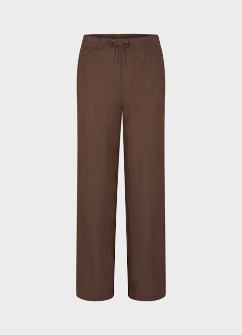 Wide Leg Hosen Leinen - Hose cacao