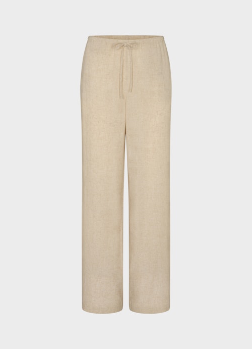 Wide Leg Hosen Leinen - Hose desert sand