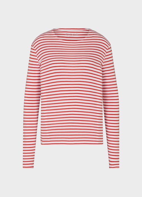 Slim Fit Longsleeves Modal Longsleeve signal red-white