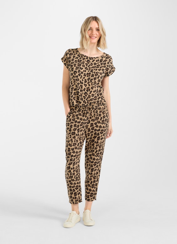 Regular Fit Hosen Musselin - Hose toffee