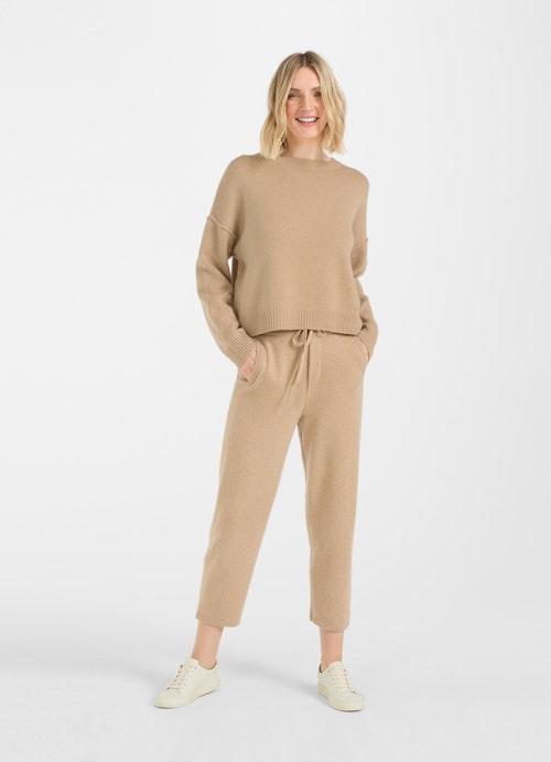 Coupe Slim Fit Maille Pull en cachemire mélangé camel