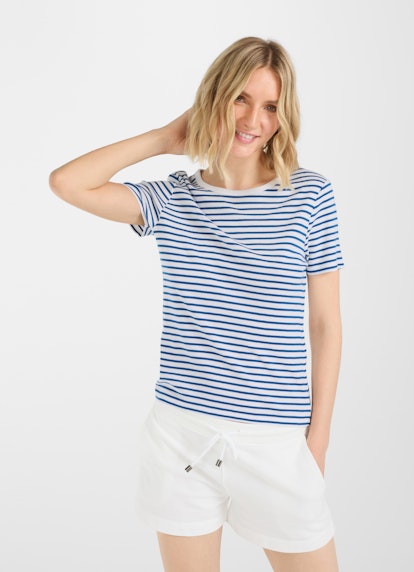 Slim Fit T-Shirts Jersey Modal - T-Shirt victoria blue-white