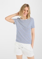 Slim Fit T-Shirts Jersey Modal - T-Shirt victoria blue-white