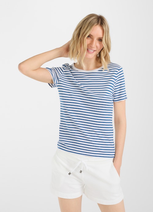 Slim Fit T-Shirts Jersey Modal - T-Shirt victoria blue-white