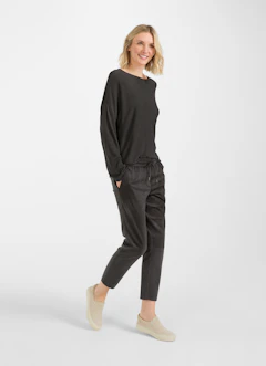 Regular Fit Pants Tech leather pants charcoal