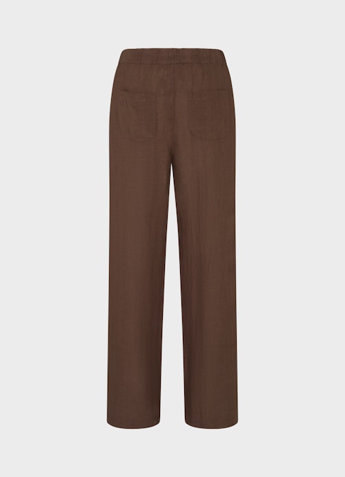 Wide Leg Hosen Leinen - Hose cacao