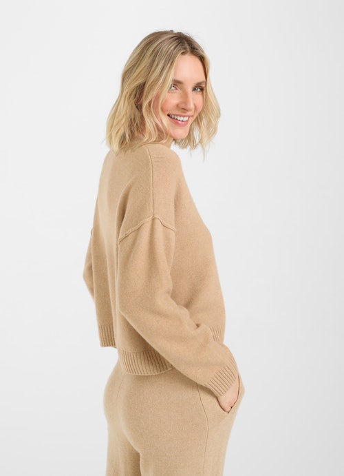 Coupe Slim Fit Maille Pull en cachemire mélangé camel