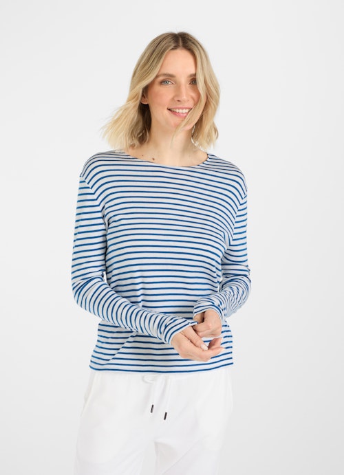 Slim Fit Longsleeves Modal Longsleeve victoria blue-white