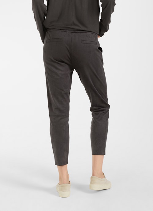 Regular Fit Pants Tech leather pants charcoal