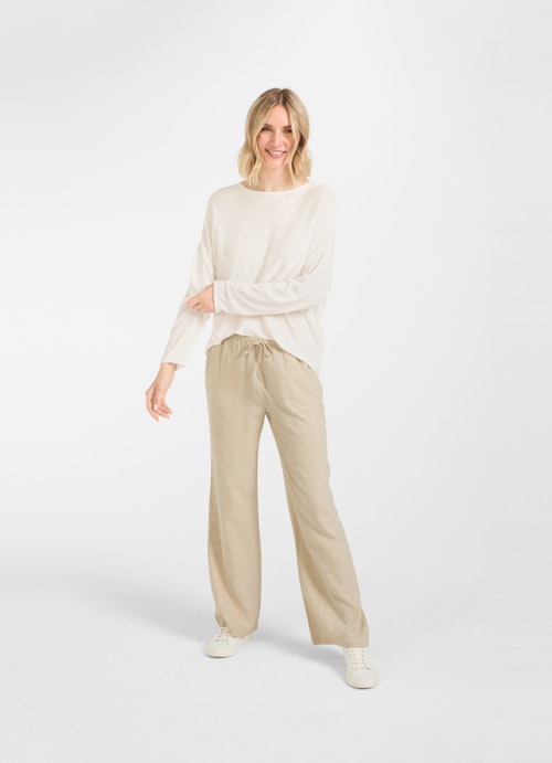 Wide Leg Hosen Leinen - Hose desert sand