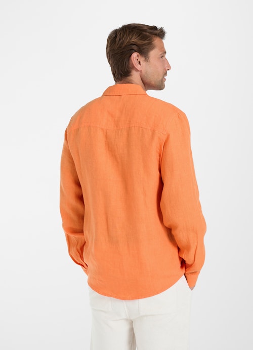 Regular Fit Hemden Leinen - Hemd jaffa orange