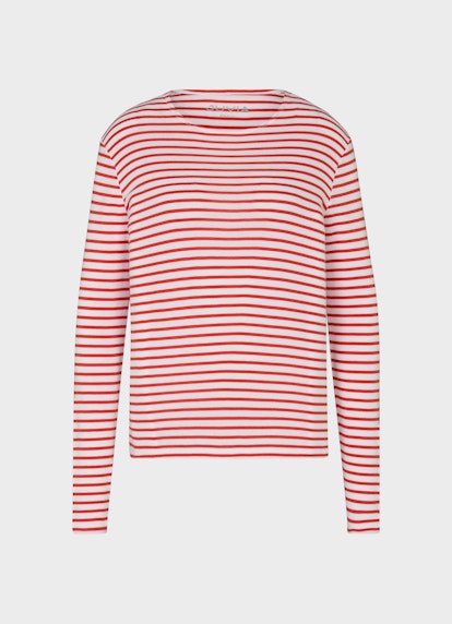 Slim Fit Longsleeves Modal Longsleeve signal red-white