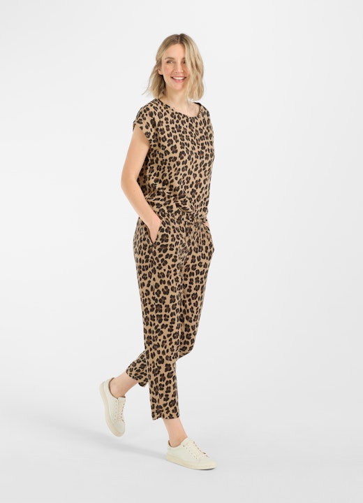 Regular Fit Hosen Musselin - Hose toffee