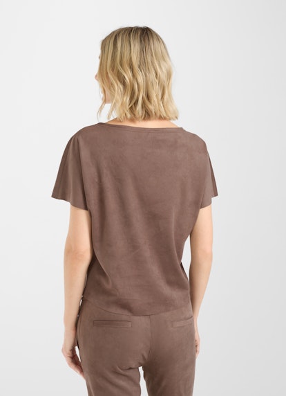 Regular Fit Tops Tech Velours - Top cacao