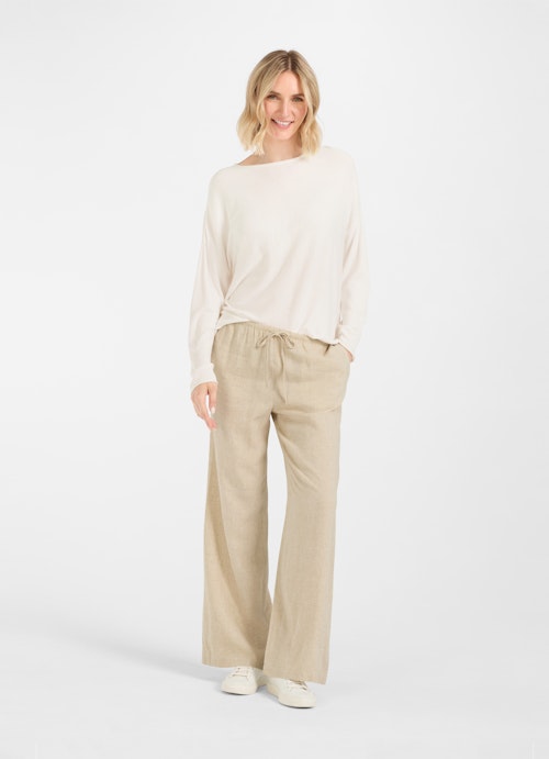 Wide Leg Hosen Leinen - Hose desert sand